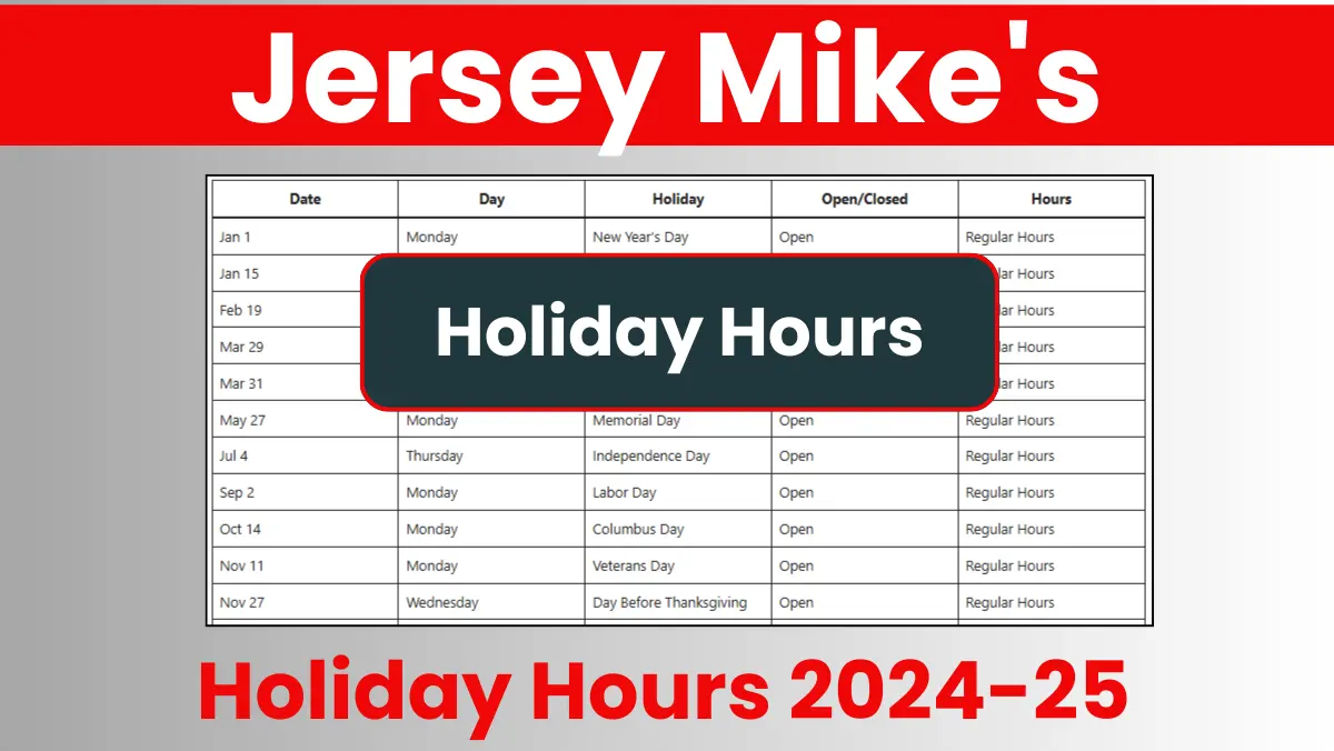 Jersey Mike’s Holiday Hours