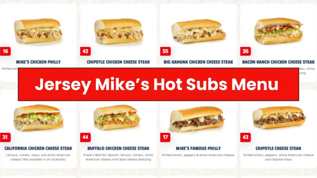 Jersey Mike’s Hot Subs Menu 