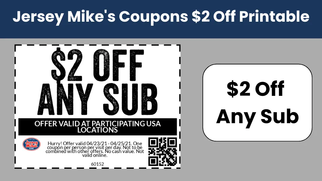 Jersey Mike's Coupons $2 Off Printable